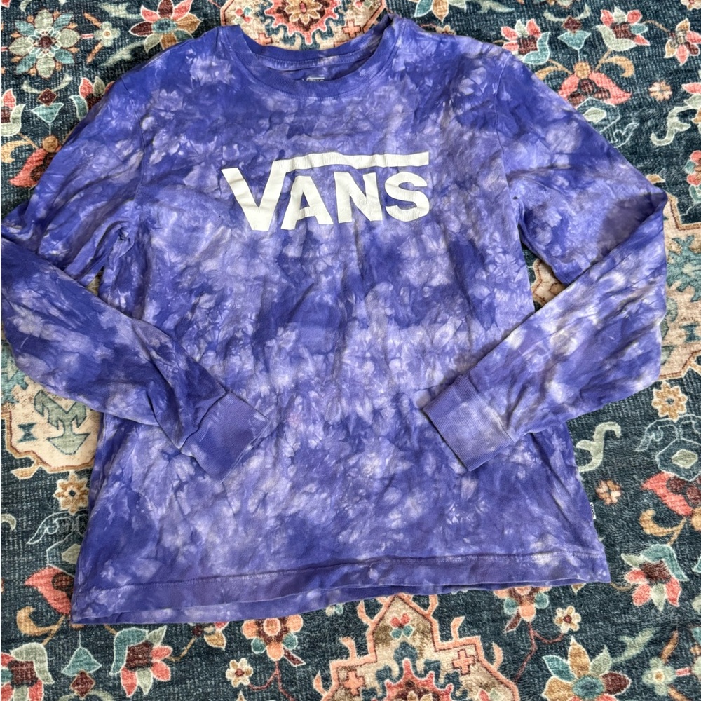 Vans Purple Tie-Dye Long Sleeve Shirt Men XS